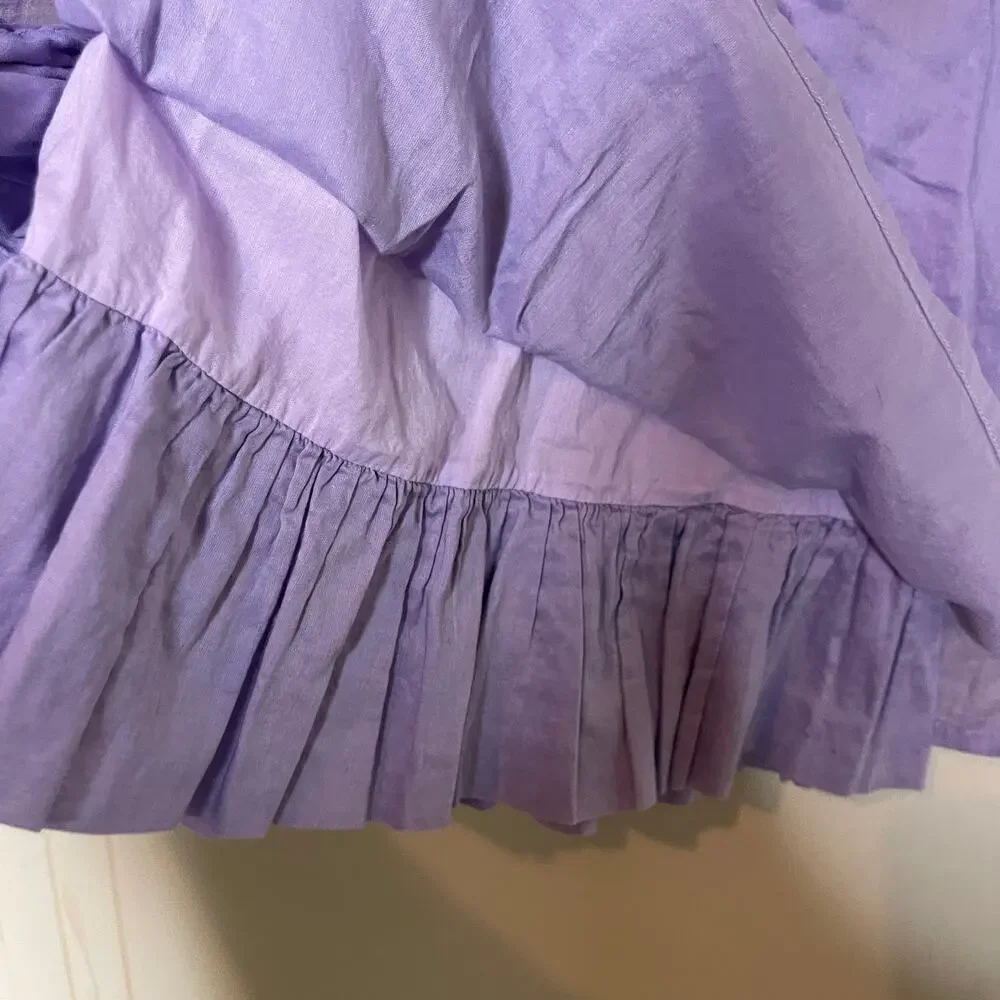 Il Gufo girls lavender purple sleeveless lined cotton dress sz 4